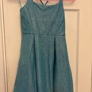 Elegant Shimmering Blue Kids Dress
